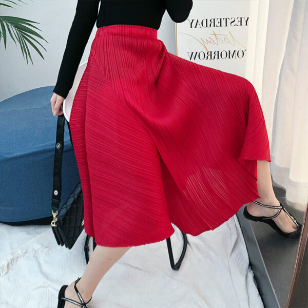 Pleats Please Issey Miyake Fabric Pleated Skirt with Folded Details